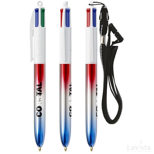 BIC® 4 Colours® Flags Collection + lanyard multicolour