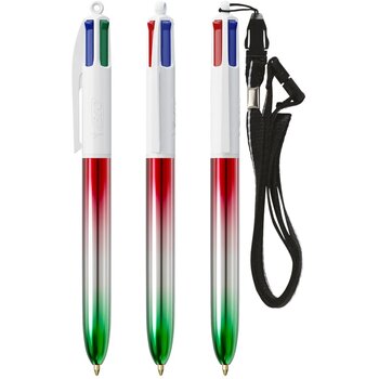 BIC® 4 Colours® Flags Collection + lanyard multicolour