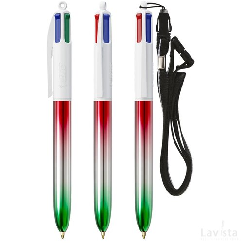 BIC® 4 Colours® Flags Collection + lanyard multicolour