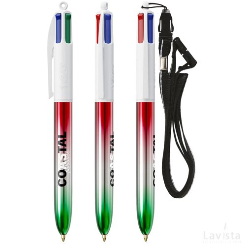 BIC® 4 Colours® Flags Collection + lanyard multicolour