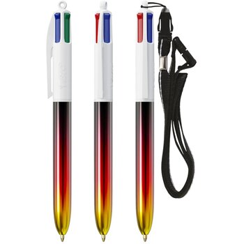 BIC® 4 Colours® Flags Collection + lanyard multicolour