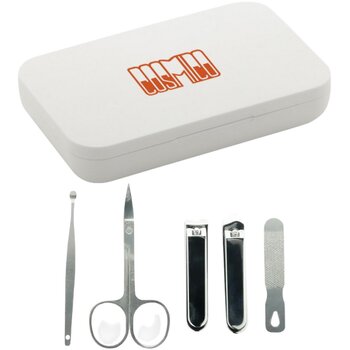 Manicure set in recycled doosje (5-delig) Wit