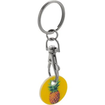 Coloshop Winkelwagenmuntje Sleutelhanger Wit