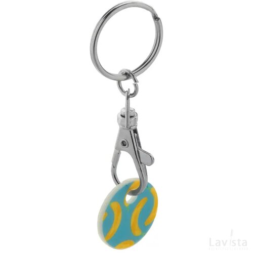Coloshop Winkelwagenmuntje Sleutelhanger Wit