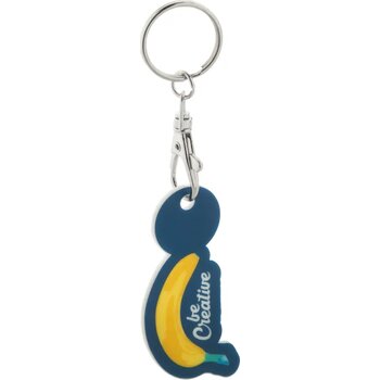 Coloshop Creative Winkelwagenmuntje Sleutelhanger Wit