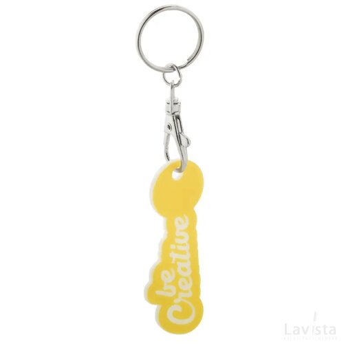 Coloshop Creative Winkelwagenmuntje Sleutelhanger Wit