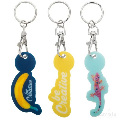 Coloshop Creative Winkelwagenmuntje Sleutelhanger Wit