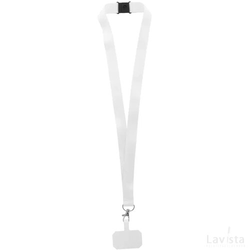 Subyard Mobile Safe Custom Made Lanyard Met Mobiele Telefoonhouder En Rpet-Sleutelkoord Wit