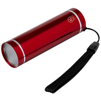 Gerecycled aluminium zaklampje met draagriem Rood