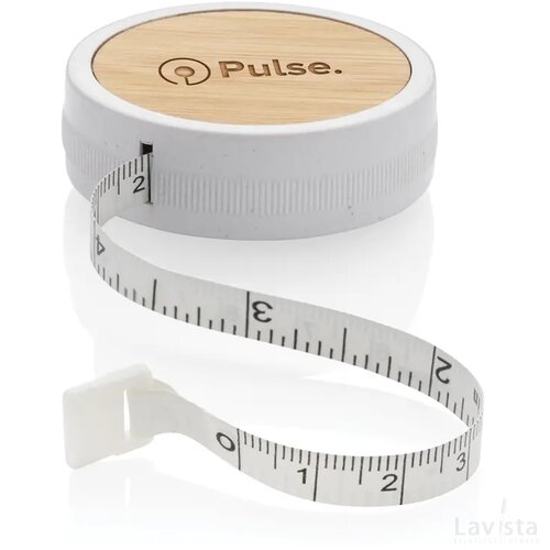 RCS gerecycled plastic & bamboe meetlint wit, bruin