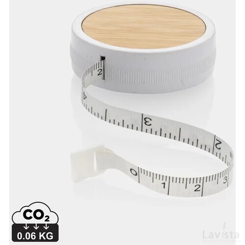 RCS gerecycled plastic & bamboe meetlint wit, bruin