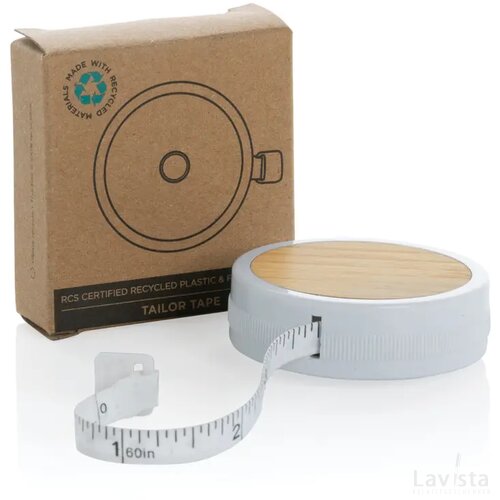 RCS gerecycled plastic & bamboe meetlint wit, bruin