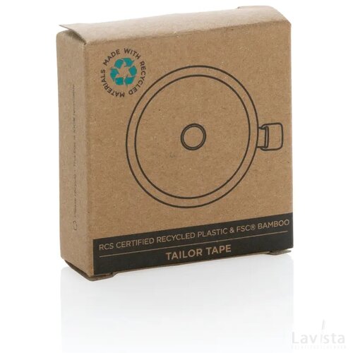 RCS gerecycled plastic & bamboe meetlint wit, bruin