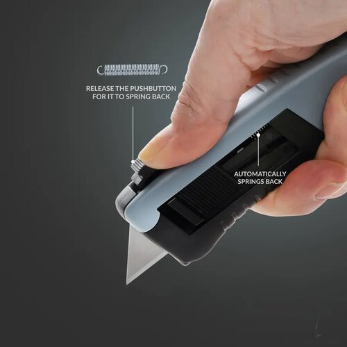 RCS gerecycled plastic veiligheidsmes grijs