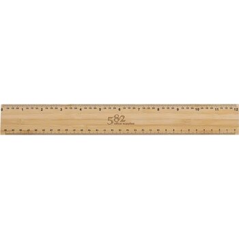 Timberson extra dikke 30cm dubbelzijdige bamboe liniaal bruin