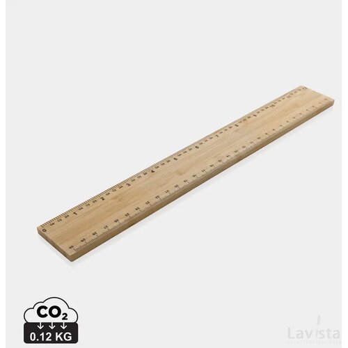 Timberson extra dikke 30cm dubbelzijdige bamboe liniaal bruin