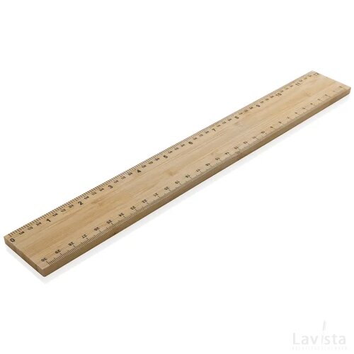 Timberson extra dikke 30cm dubbelzijdige bamboe liniaal bruin