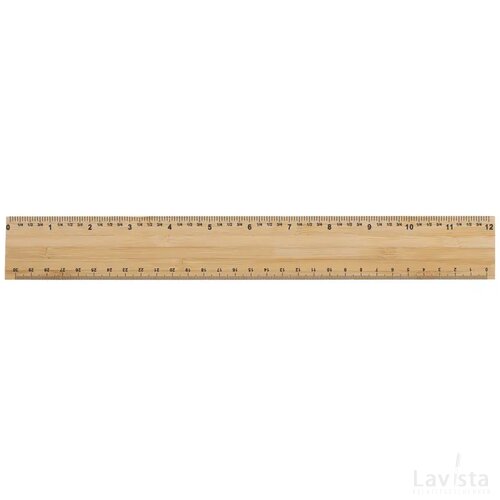 Timberson extra dikke 30cm dubbelzijdige bamboe liniaal bruin