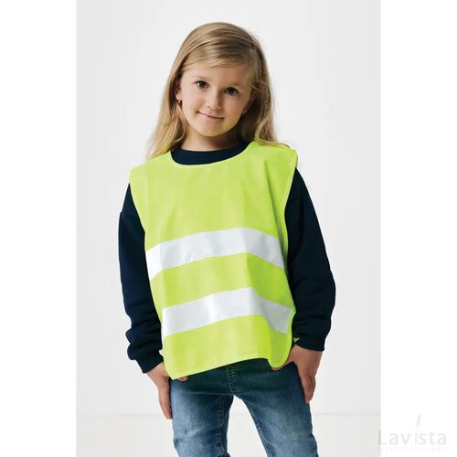 GRS gerecycled PET reflecterend veiligheidsvest 3-6 jaar geel