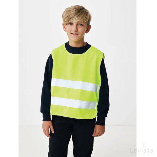 GRS gerecycled PET reflecterend veiligheidsvest 7-12 jaar geel