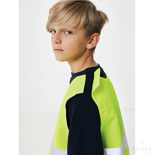 GRS gerecycled PET reflecterend veiligheidsvest 7-12 jaar geel