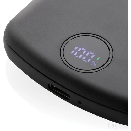 MagBoost gerecycled plastic 5000 mah magnetische powerbank zwart