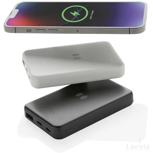 RCS gerecycled plastic 5.000 mAh 5W draadloze powerbank wit
