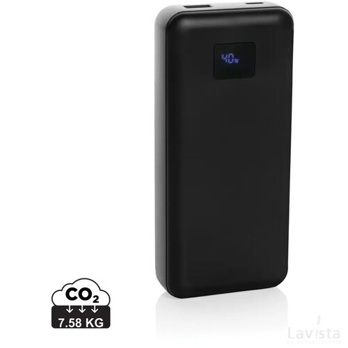 Gridley RCS gerecycled plastic 20000 65W laptop powerbank zwart