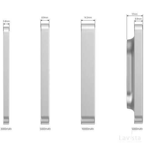 Urban Vitamin Malibu RCS aluminum 2 in 1 5000 mAh powerbank zilver