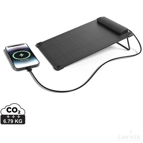 Solarpulse gerecycled plasticf draagbaar solar panel 5W zwart