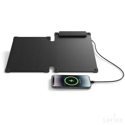 Solarpulse gerecycled plastic draagbaar solar panel 10W zwart