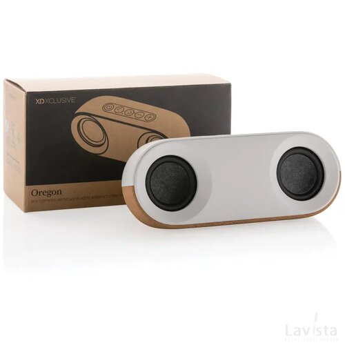 Oregon RCS gerecycled plastic en kurk 10W speaker bruin
