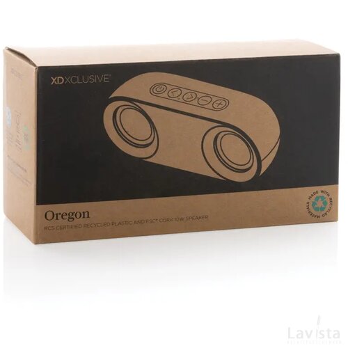 Oregon RCS gerecycled plastic en kurk 10W speaker bruin