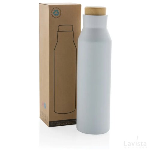 Gaia RCS-gecertificeerde gerecyclede rvs vacuümfles wit