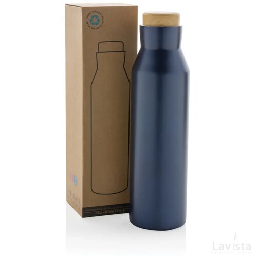 Gaia RCS-gecertificeerde gerecyclede rvs vacuümfles blauw