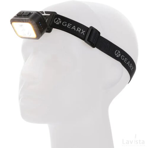 Gear X RCS replastic heavy duty oplaadbare hoofdlamp zwart, grijs