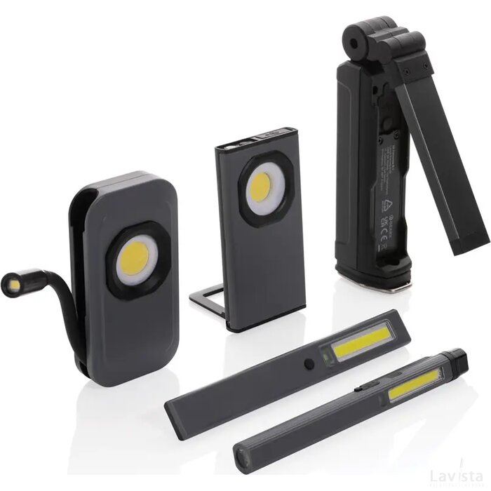 Gear X RCS gerecycled plastic USB-oplaadbare penlamp grijs, zwart