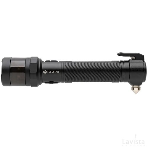 Gear X RCS gerecycled aluminium veiligheidszaklamp zwart