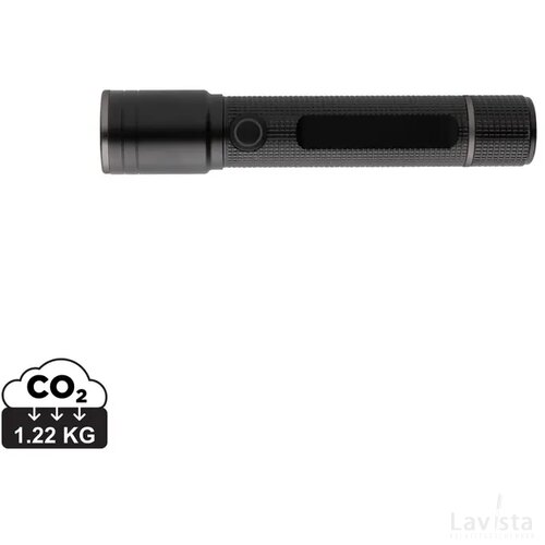 Gear X RCS gerecycled aluminium USB-oplaadbare zaklamp zwart