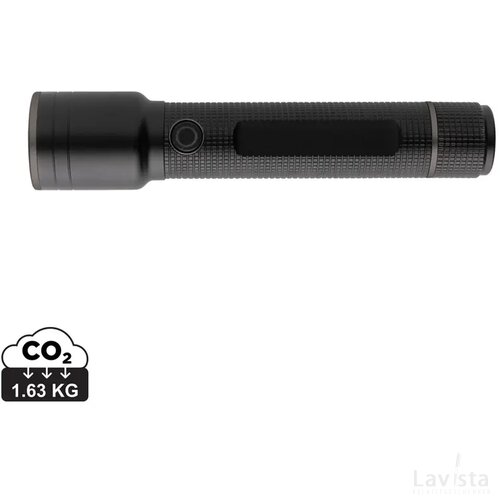 Gear X RCS gerecycled aluminium USB-oplaadbare zaklamp large zwart