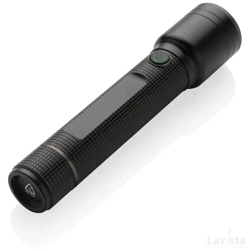 Gear X RCS gerecycled aluminium USB-oplaadbare zaklamp large zwart