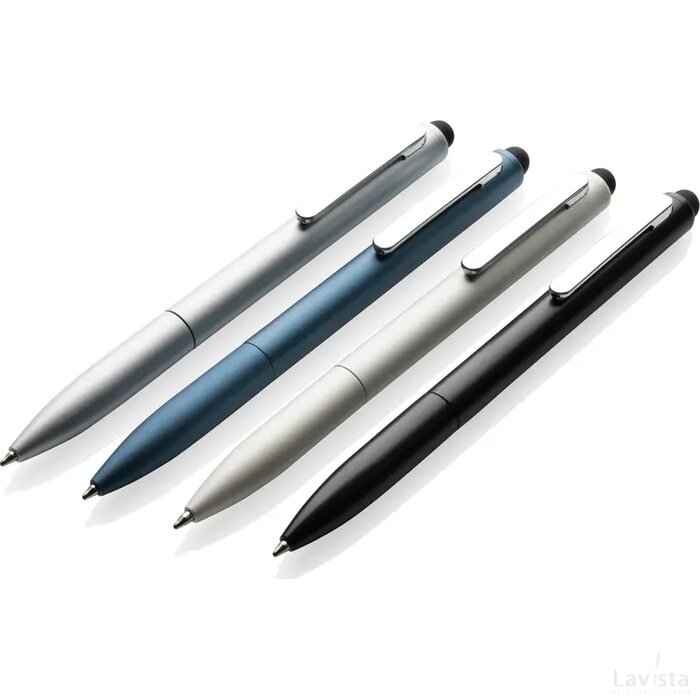Kymi RCS-gecertificeerde gerecycled aluminium pen met stylus wit