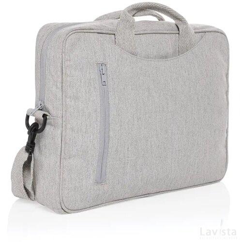 Laluka AWARE™ gerecyclede katoenen 15,4 inch laptoptas grijs