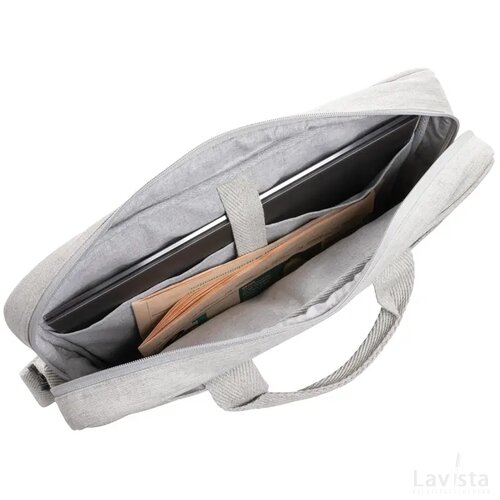 Laluka AWARE™ gerecyclede katoenen 15,4 inch laptoptas grijs