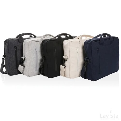 Laluka AWARE™ gerecyclede katoenen 15,4 inch laptoptas zwart