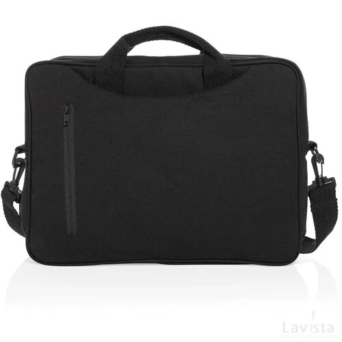 Laluka AWARE™ gerecyclede katoenen 15,4 inch laptoptas zwart