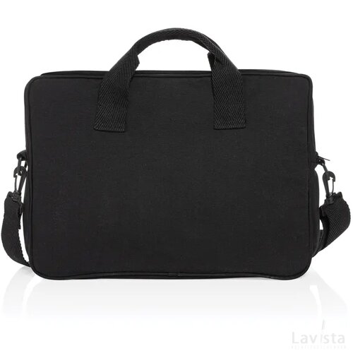 Laluka AWARE™ gerecyclede katoenen 15,4 inch laptoptas zwart