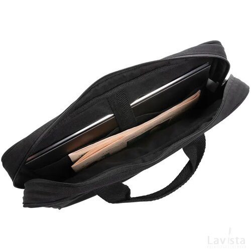 Laluka AWARE™ gerecyclede katoenen 15,4 inch laptoptas zwart