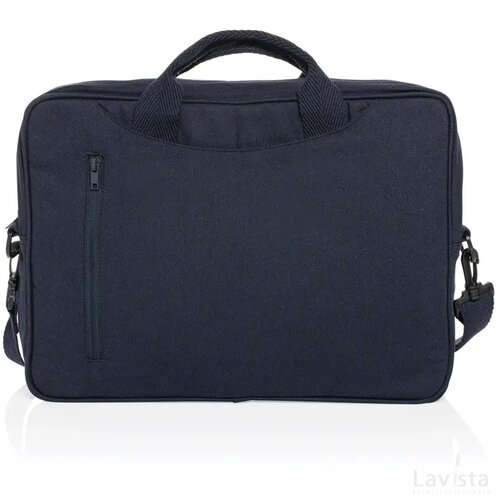 Laluka AWARE™ gerecyclede katoenen 15,4 inch laptoptas donkerblauw