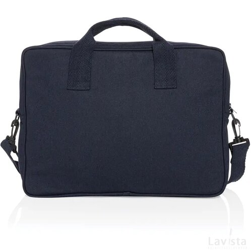 Laluka AWARE™ gerecyclede katoenen 15,4 inch laptoptas donkerblauw